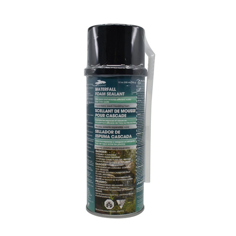 Smartpond Waterfall Foam Sealant, Expandable Foam, Black Color Blends into Pond, Cures Fast, 12 oz. Can with Applicator Nozzle, Safe for Fish, Plants, and Wildlife - Image 1